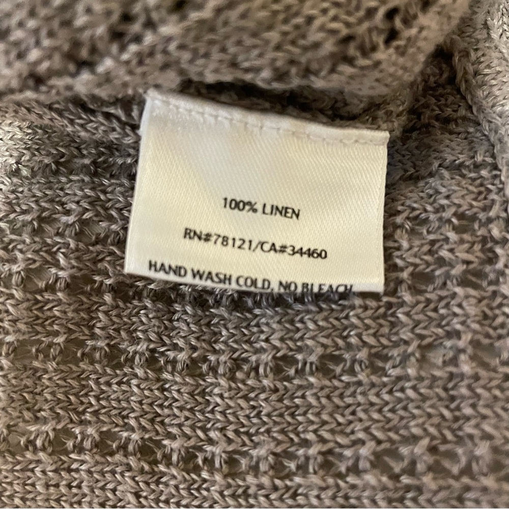Eileen Fisher Open Front Cardigan 100% Linen VGUC Size Medium - Picture 3 of 6